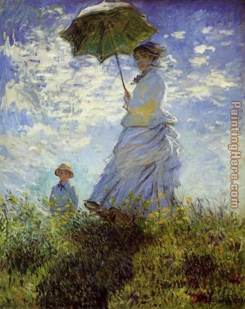Woman with a Parasol painting - Claude Monet Woman with a Parasol art painting